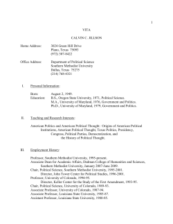 1 VITA CALVIN C. JILLSON Home Address