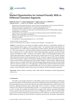 Market Opportunities for Animal-Friendly Milk in Different Consumer