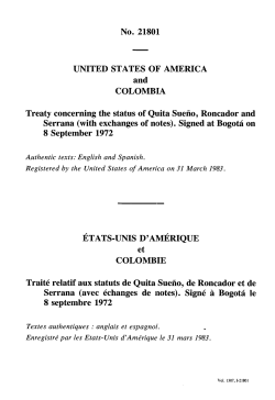 No. 21801 UNITED STATES OF AMERICA and COLOMBIA Treaty