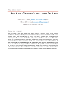 REAL SCIENCE THEATER &ndash;SCIENCE ON THE BIG SCREEN