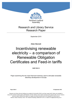 Incentivising renewable electricity-a comparison of