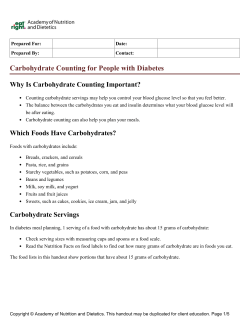 Carbohydrate Counting for People with Diabetes