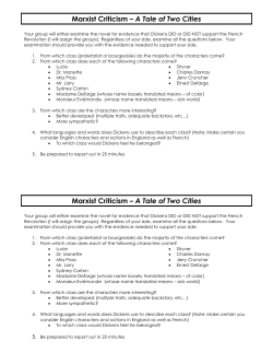 Marxist Criticism – A Tale of Two Cities Marxist Criticism – A Tale of