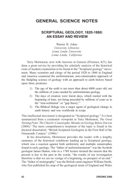 Scriptural Geology, 1820-1860: An Essay and Review
