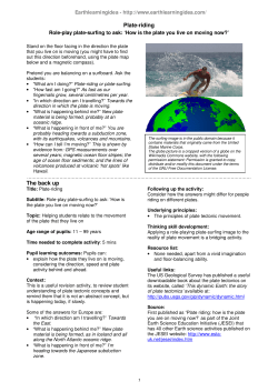 Plate-riding - Earth Learning Idea