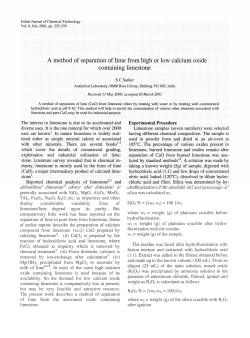 A method of separation of lime from high or low calcium oxide