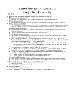 Projective Geometry ML - Lesson Plans