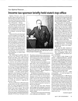 Income tax sponsor briefly held state`s top office