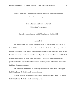 Running head: EFFECTS OF PERCEPTUALLY RICH