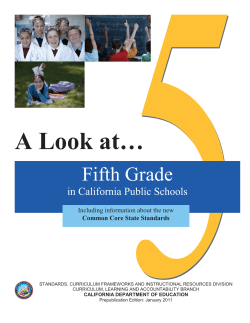 A Look at Fifth Grade - Grade Level Document (CA Dept of Education)
