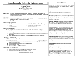 Engineering Resume Sample for Freshman and Sophomores