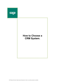 How to Choose a CRM System.