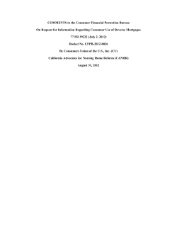 COMMENTS to the Consumer Financial