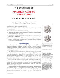 THE SYNTHESIS OF POTASSIUM ALUMINUM SULFATE (Alum