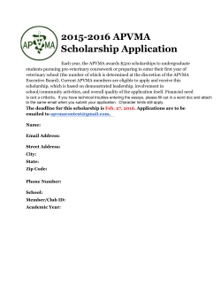 2015-2016 APVMA Scholarship Application