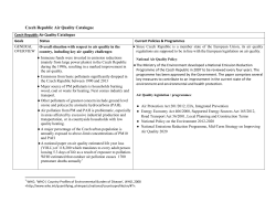 Czech Republic Air Quality Catalogue