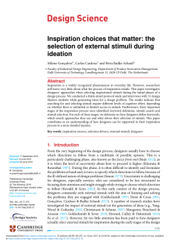 Inspiration choices that matter: the selection of external stimuli