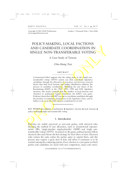 policy-making, local factions and candidate coordination in single