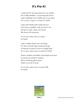 It`s Pre-K! - Handwriting Without Tears