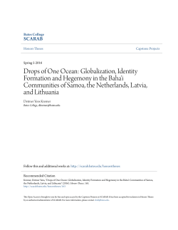 Drops of One Ocean: Globalization, Identity