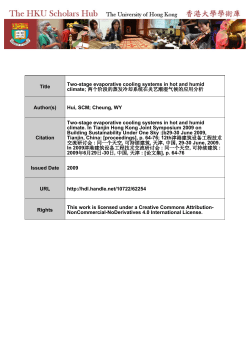 Title Two-stage evaporative cooling systems in hot and humid climate