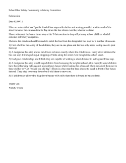 School Bus Safety Community Advisory Committee Stakeholder