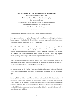 Asia`s Prosperity And The Importance Of Open Seas