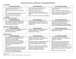 Annotated List of Works Consulted Rubric