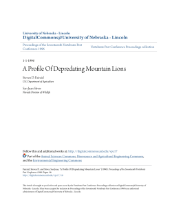 A Profile Of Depredating Mountain Lions