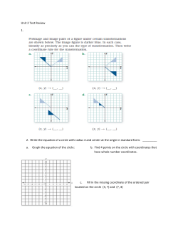 Unit 2 Test Review 1. 2. Write the equation of a circle with radius