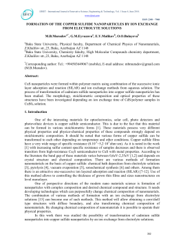 FORMATION OF THE COPPER SULFIDE NANOPARTICLES BY
