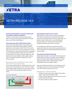 Factsheet: Xetra Release 16.0