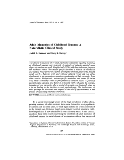 Adult Memories of Childhood Trauma