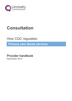 Primary dental care services: draft provider handbook and