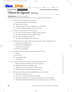 Flowers for Algernon Daniel Keyes - CMS-Grade8-ELA-Reading-2010