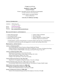 Jennifer K. Vanos, PhD - Scripps Scholars