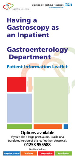 Having a Gastroscopy as an Inpatient