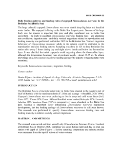 Daily feeding patterns and feeding rates of copepod Limnocalanus