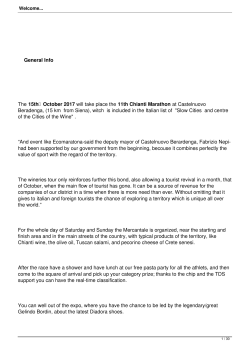 General Info The 15th October 2017 will take place the 11th Chianti