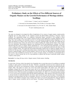 Preliminary Study on the Effects of Two Different Sources of Organic