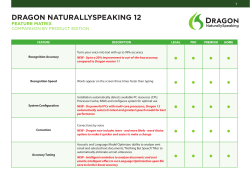 Dragon NaturallySpeaking feature matrix
