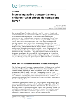 Increasing active transport among children &ndash;what effects do