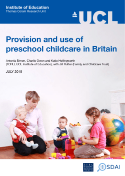 Provision and use of preschool childcare in Britain