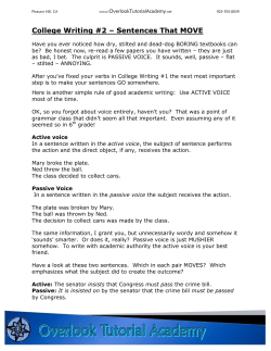 College Writing #2 &ndash; Sentences That MOVE