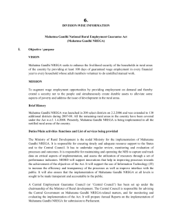 Mahatma Gandhi NREGA - Ministry of Rural Development