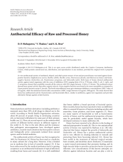 Antibacterial Efficacy of Raw and Processed Honey