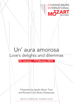 Un` aura amorosa - Johannesburg International Mozart Festival