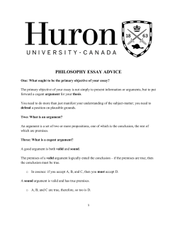 PHILOSOPHY ESSAY ADVICE