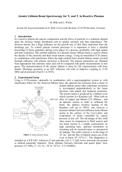 M. B&ouml;ke, J. Winter &ldquo;Atomic lithium beam spectroscopy for Ne and Te