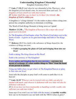 Kingdom Economics Part 1docx